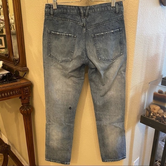 VOLCOM Blue Stoned Slim Slouch Ripped Jeans Size 0 - Picture 6 of 11